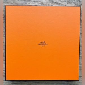 Authentic Hermes Scarf box with ribbon